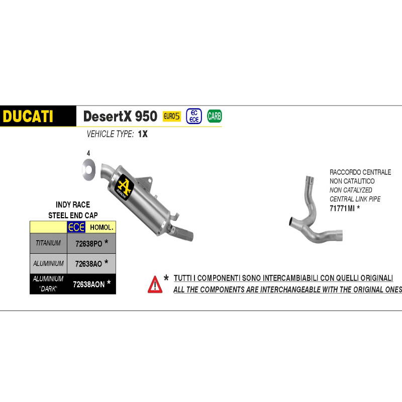 Supresor Arrow Acero Ducati DesertX 950 22-